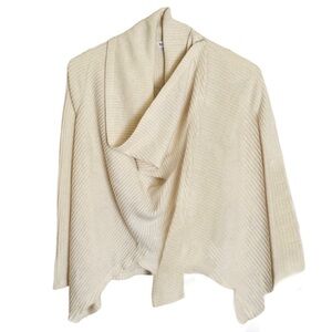 BYCHANCE • Ivory Sonia Long-Sleeve Cardigan Wrap Shawl Sweater